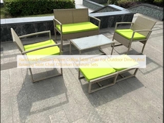 El yapımı rattan dokuma kahve masası sandalyesi açık hava yemek ve dinlenme için masa sandalyesi Osmanlı mobilya setleri