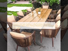 Çince Sıcak Satış Açık Hava Kafe Mobilya Alüminyum Restoran Masa Sandalyeleri Rattan Düğün Bahçe Mobilya Set Rattan