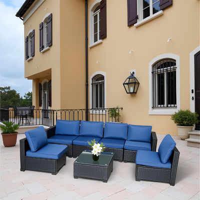5-Piece Outdoor Rattan Sofa Table Sets with Weather-Resistant Material